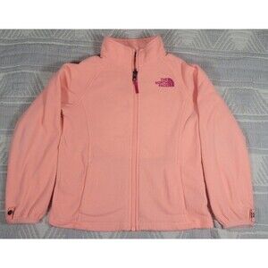 The North Face Girls XS Oso Fleece Jacket Coral Pink Full Zip Logo